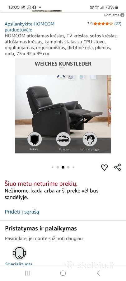 Atlošiamas fotelis