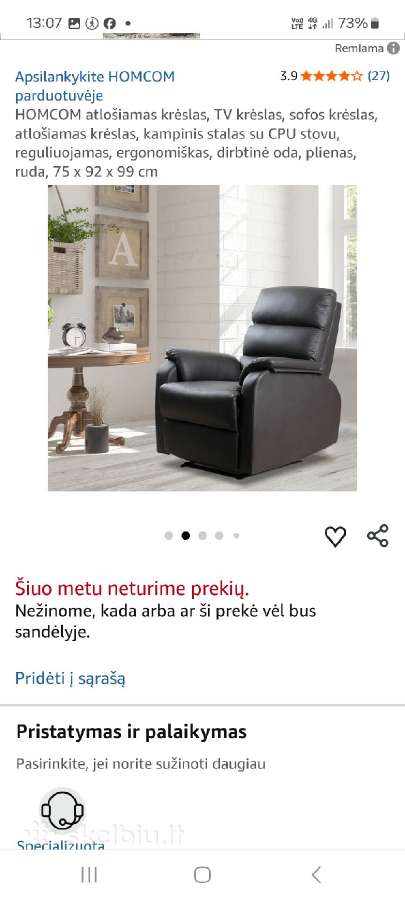 Elektrinis Atlošiamas fotelis - nuotraukos Nr. 11