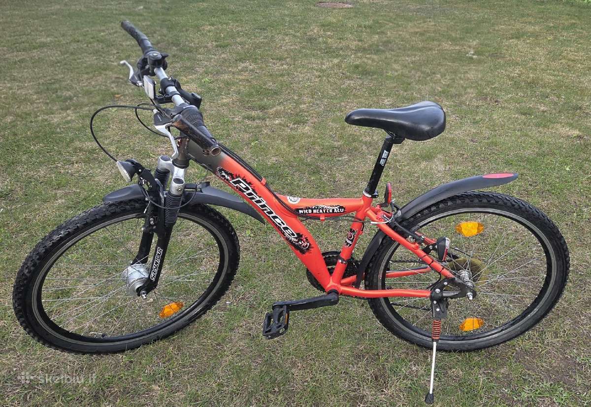 26" dviratis, 21 pavara, su dinama ir žibintais