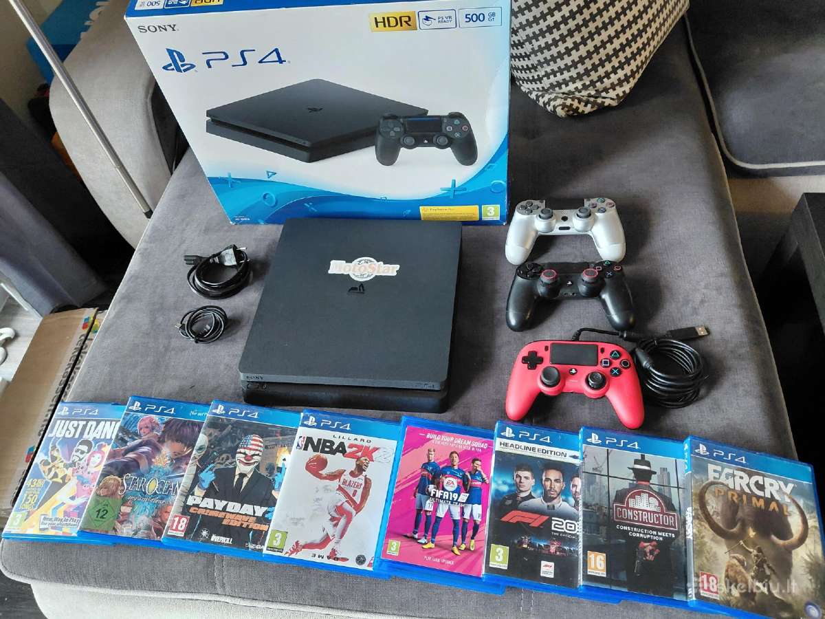 Ps4 slim 500 puikios būklės