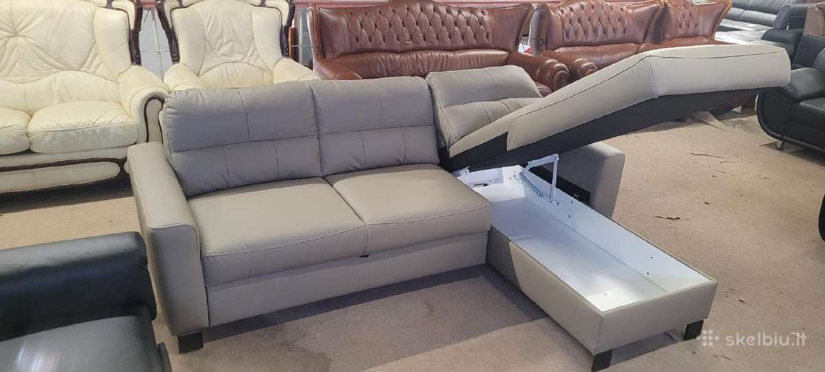 Nauji ir Naudoti Odiniai Baldai kampas sofa lova - nuotraukos Nr. 7