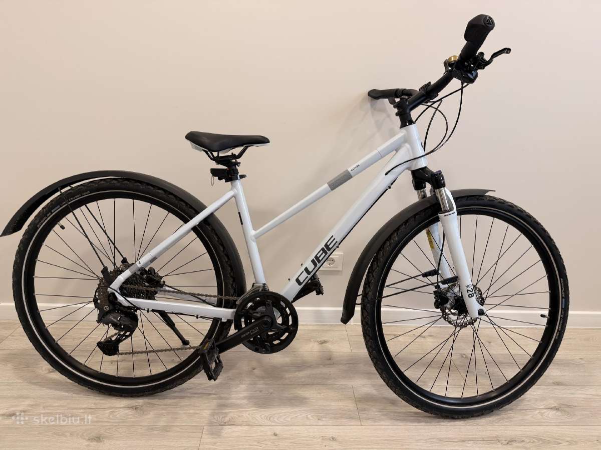 Dviratis Cube Nature Pro Trapeze frostwhite'n'grey
