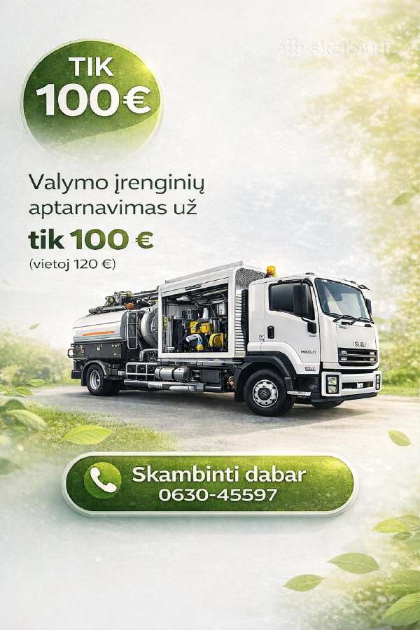 Tik 100eur nuotekų išvežimas
