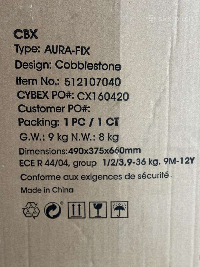 Cybex Aura-fix vaikiška automobilinė kėdutė (9–36 - nuotraukos Nr. 9