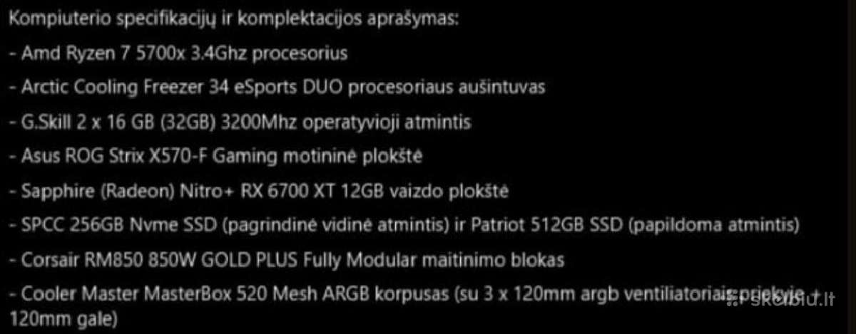 Parduodamas pc gaming ir darbui - nuotraukos Nr. 2