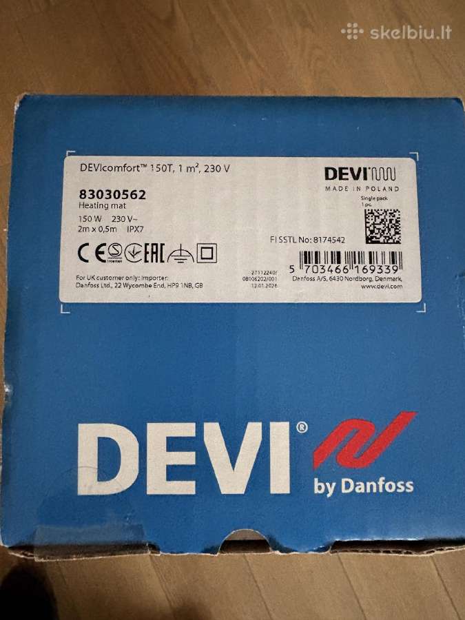 Devi šildomas grindų kilimėlis 1 kvm