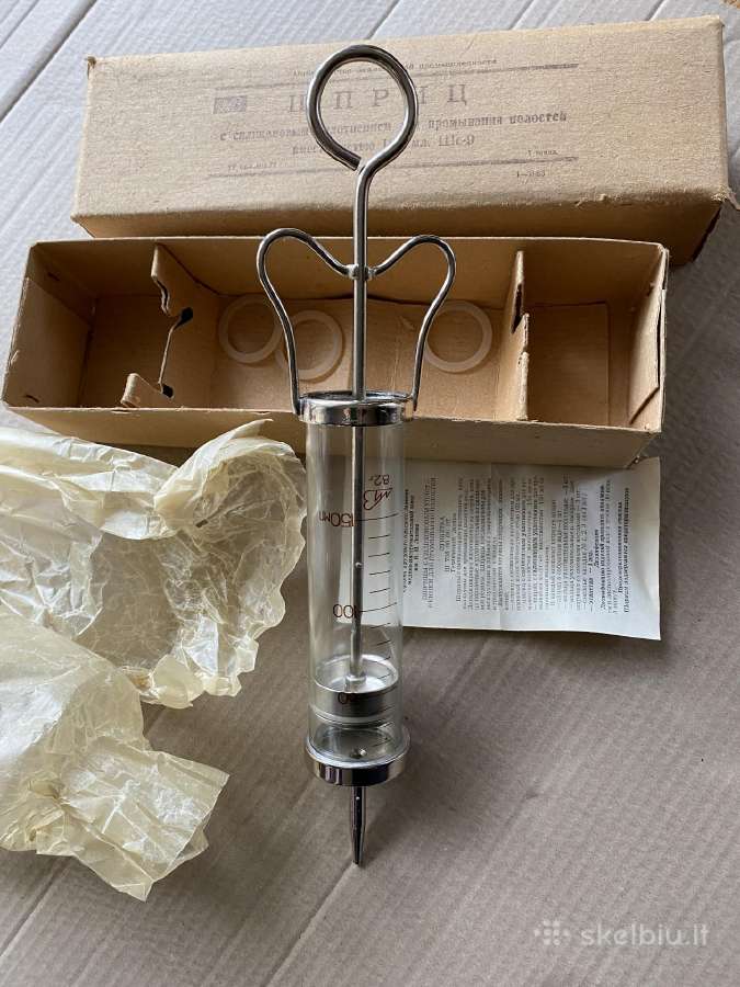 Naujas sovietinis medicininis švirkštas 150 ml