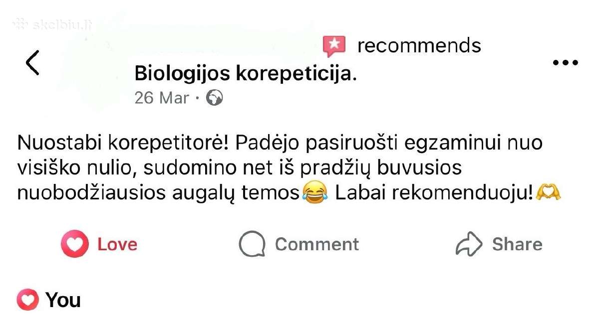 Biologijos korepetitorė Kaunas ir nuotoliniu būdu - nuotraukos Nr. 3