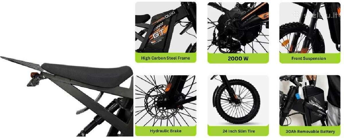 Gt2000 elektrinis dviratis off-road dirt bike - nuotraukos Nr. 10