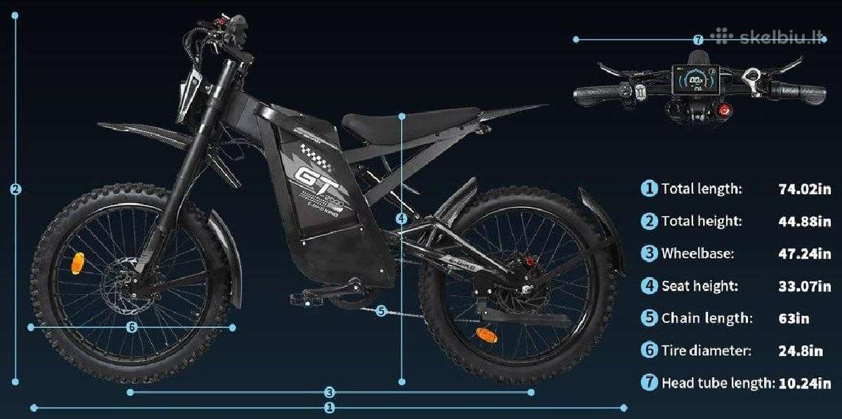 Gt2000 elektrinis dviratis off-road dirt bike - nuotraukos Nr. 13