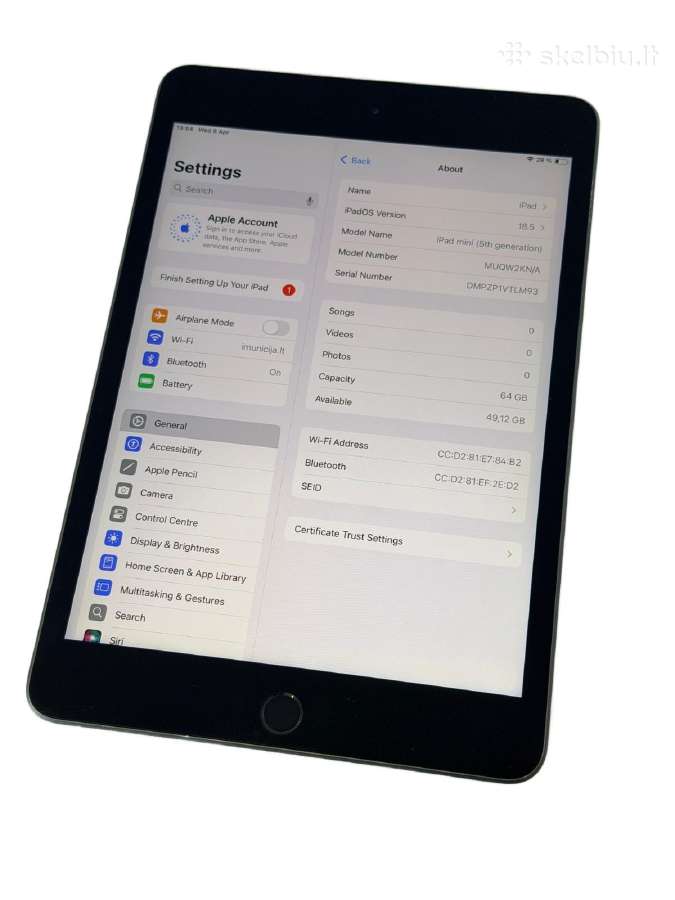 iPad mini (5th generation) 64gb + 3 mėn. gara - nuotraukos Nr. 3