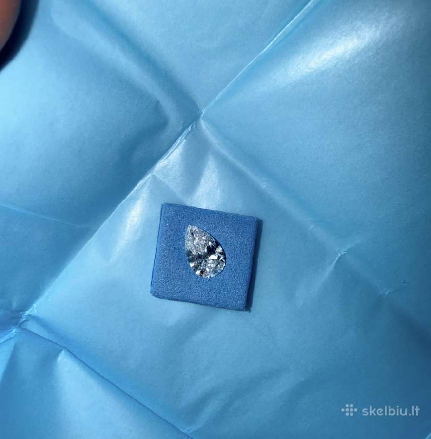 Parduodamas 1.50 ct kriaušės formos (pear) laborat