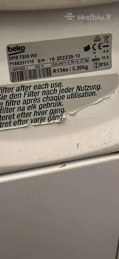 Parduodama Beko rūbų džiovyklė – 7 kg, A++ - nuotraukos Nr. 2