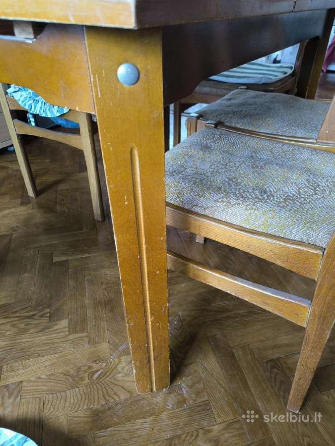 Parduodamas valgomojo stalas su 6 kėdėmis. - nuotraukos Nr. 4