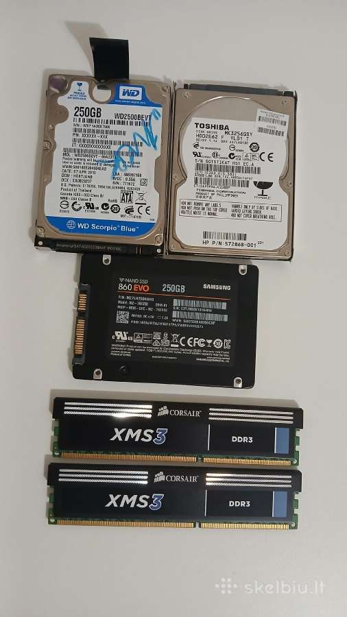 Hhd 250, Hhd 320, RAM 2x4gb 1600mhz