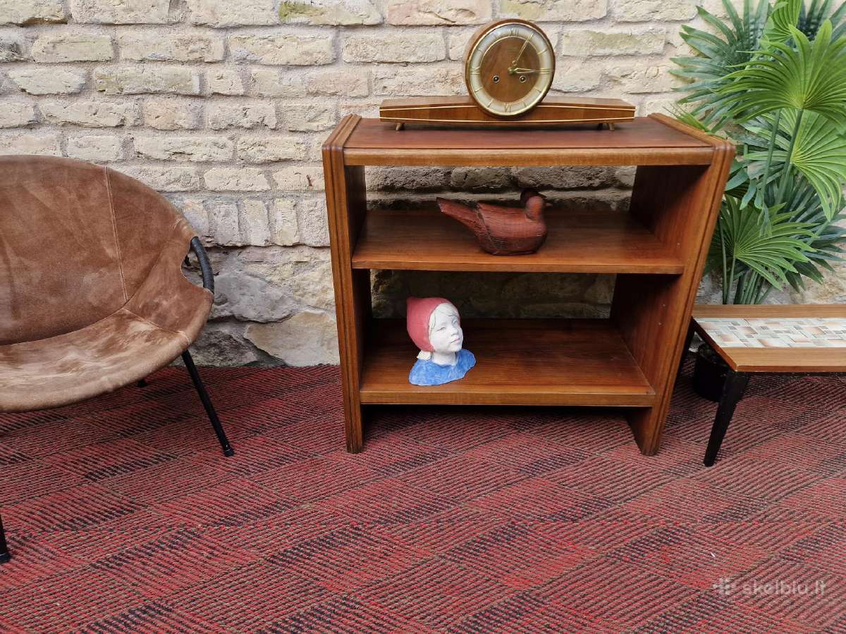 Vintažinė mid century riešutmedžio lentyna - nuotraukos Nr. 13
