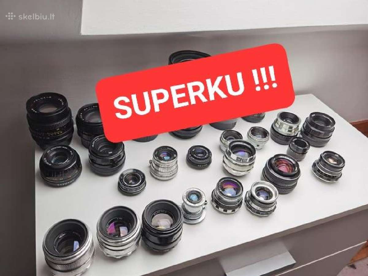 Superku sovietinius objektyvus, fotoaparatus ir TT