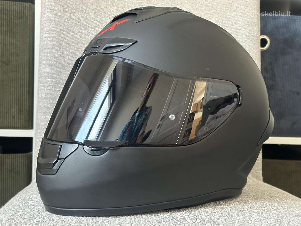Motociklo šalmas Dexter Black Mat M ir L Dydžiai
