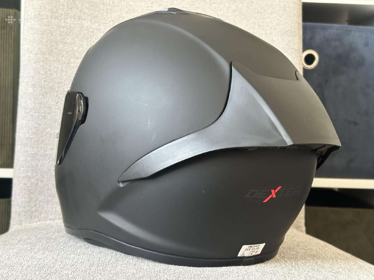Motociklo šalmas Dexter Black Mat M ir L Dydžiai - nuotraukos Nr. 5