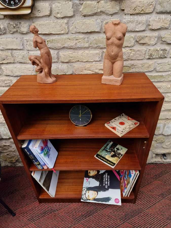Vintažinė mid century tikmedžio knygų lentyna - nuotraukos Nr. 15