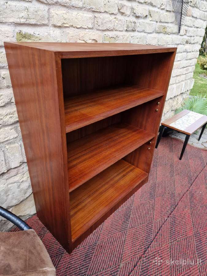 Vintažinė mid century tikmedžio knygų lentyna - nuotraukos Nr. 20
