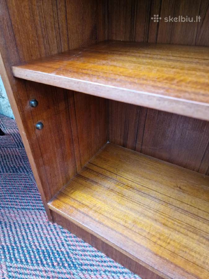 Vintažinė mid century tikmedžio knygų lentyna - nuotraukos Nr. 21