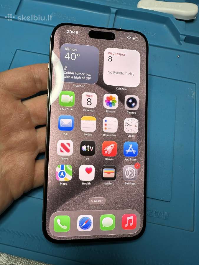 iPhone 15pro max ekranas ir kita