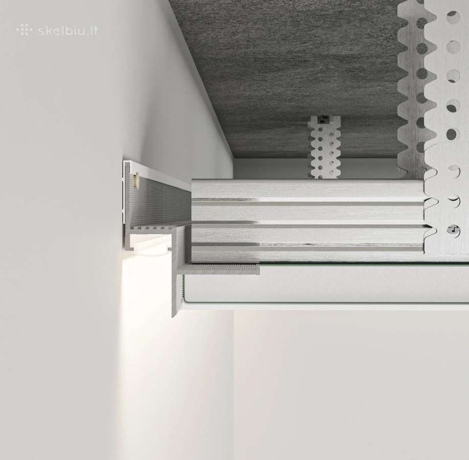 Shadow-gap profilis luboms su LED apšvietimu