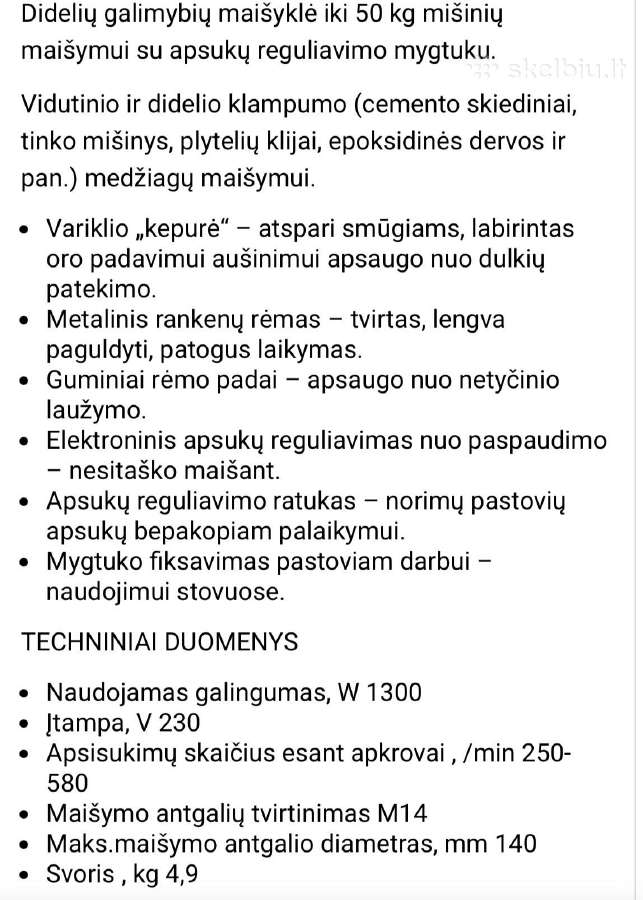 Elektrine maišykle Eibenstock Ehr 20.1 R - nuotraukos Nr. 2