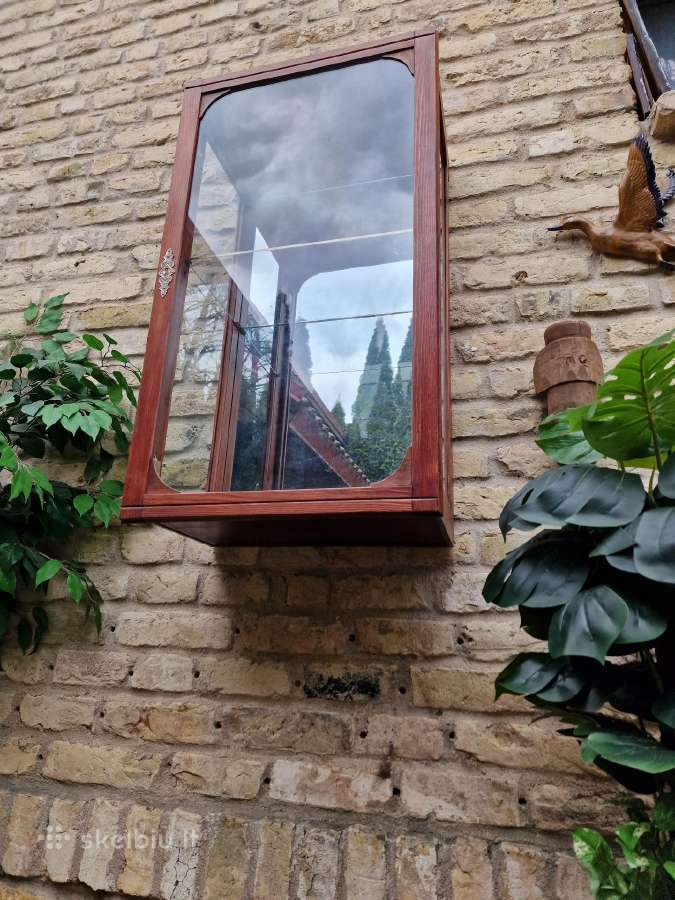 Vintažinė mid century pakabinama vitrina/spintelė - nuotraukos Nr. 3
