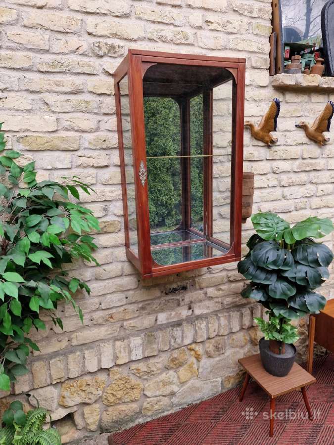 Vintažinė mid century pakabinama vitrina/spintelė