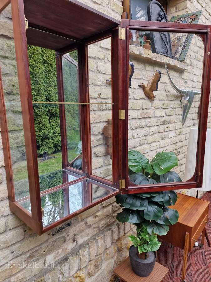 Vintažinė mid century pakabinama vitrina/spintelė - nuotraukos Nr. 20