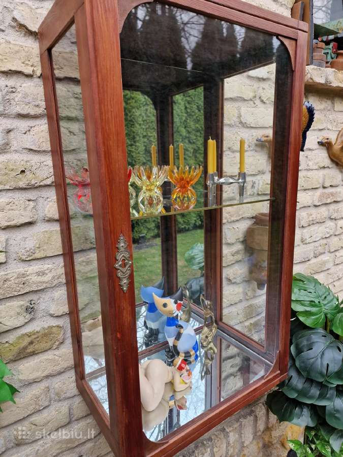 Vintažinė mid century pakabinama vitrina/spintelė - nuotraukos Nr. 6