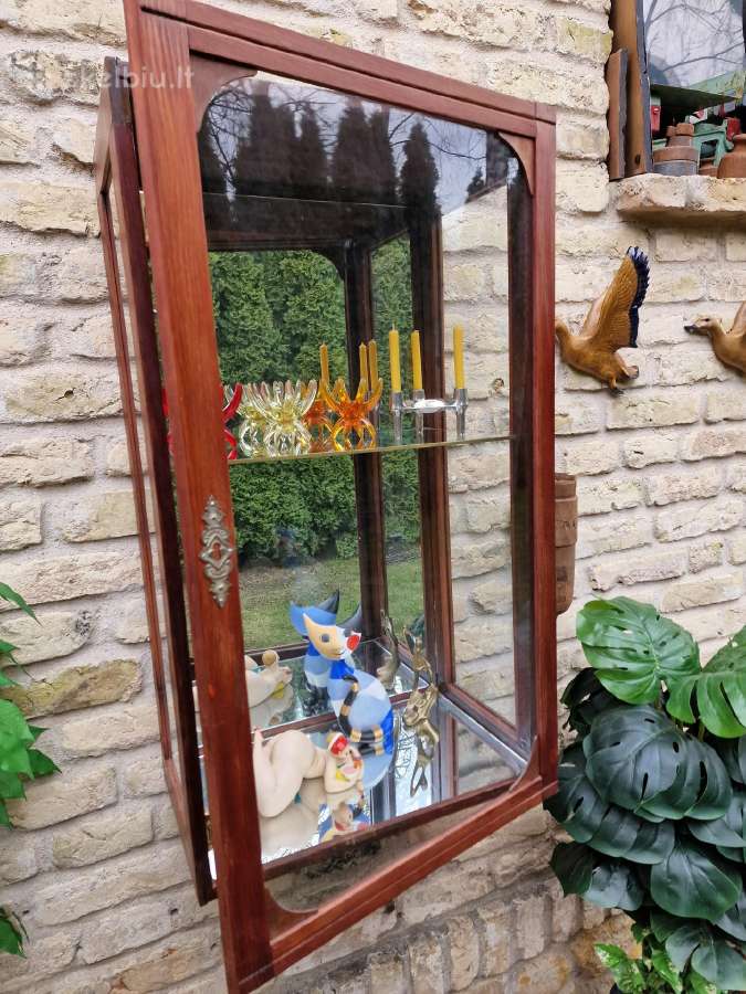 Vintažinė mid century pakabinama vitrina/spintelė - nuotraukos Nr. 21