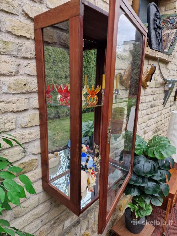 Vintažinė mid century pakabinama vitrina/spintelė - nuotraukos Nr. 23