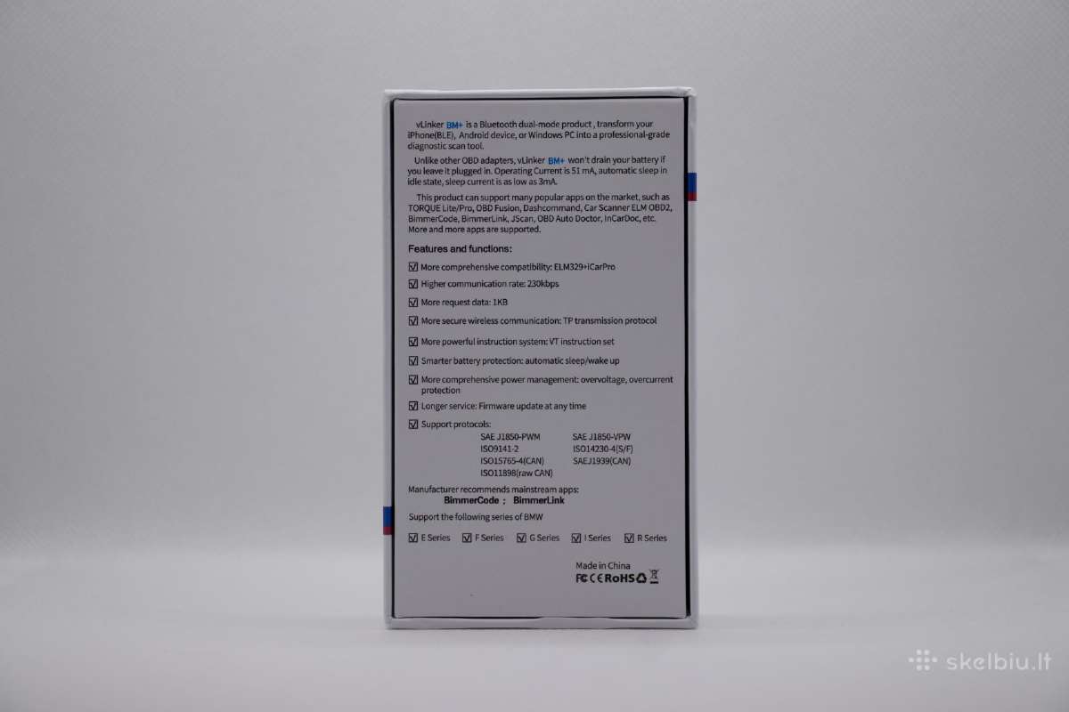 Vgate vlinker Bm+ Bluetooth diagnostikos adapteris - nuotraukos Nr. 3
