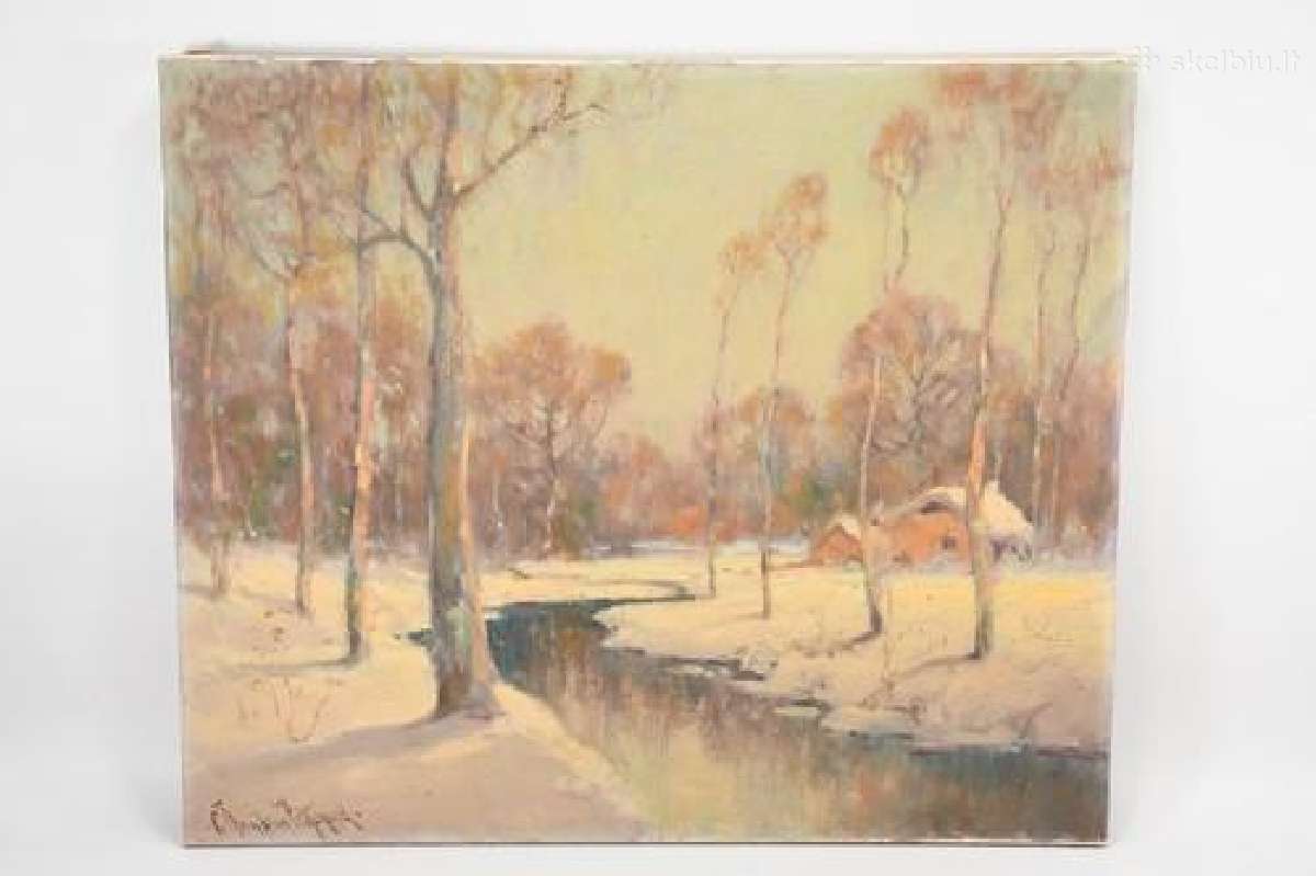 G. Pritchard. Žiemos peizažas su upeliu(1878-1962)