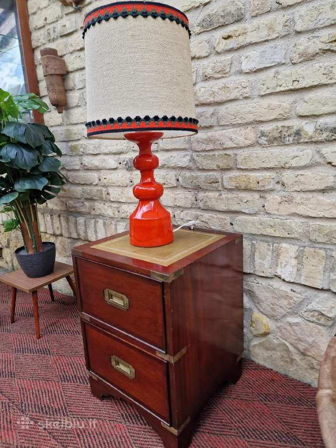 Vintažinė mid century raudonmedžio masyvo komodėlė - nuotraukos Nr. 24