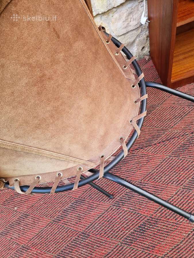 Vintažinis mid century zomšos fotelis"balloon" - nuotraukos Nr. 21