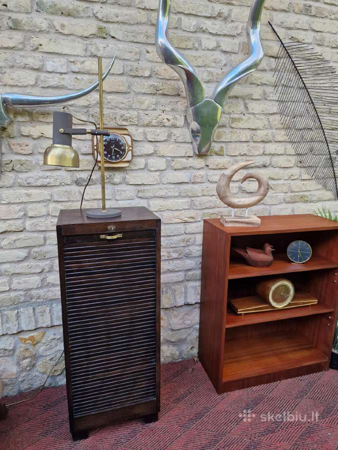 Vintažinė Art Deco ąžuolinė dokumentų spintelė - nuotraukos Nr. 4