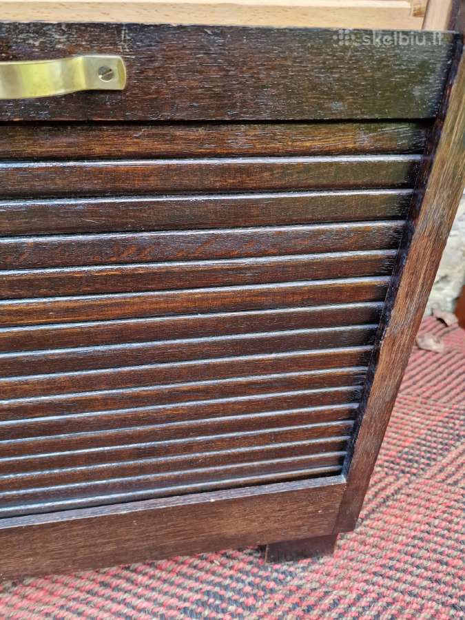 Vintažinė Art Deco ąžuolinė dokumentų spintelė - nuotraukos Nr. 28