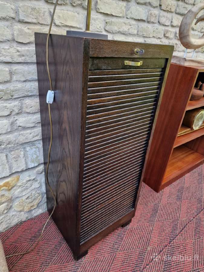Vintažinė Art Deco ąžuolinė dokumentų spintelė - nuotraukos Nr. 34