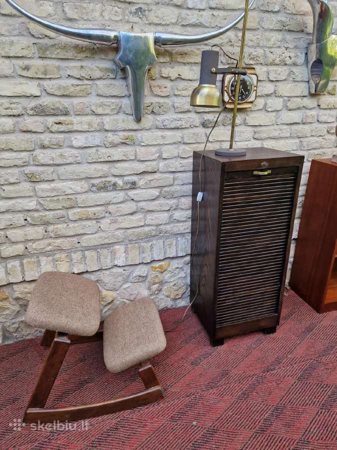 Vintažinė Art Deco ąžuolinė dokumentų spintelė - nuotraukos Nr. 35
