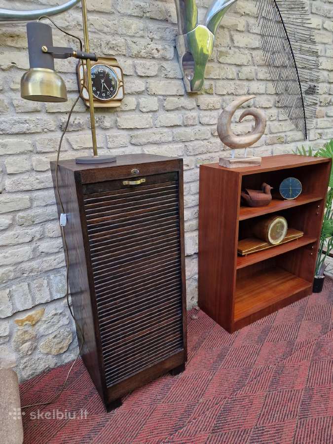 Vintažinė Art Deco ąžuolinė dokumentų spintelė - nuotraukos Nr. 36