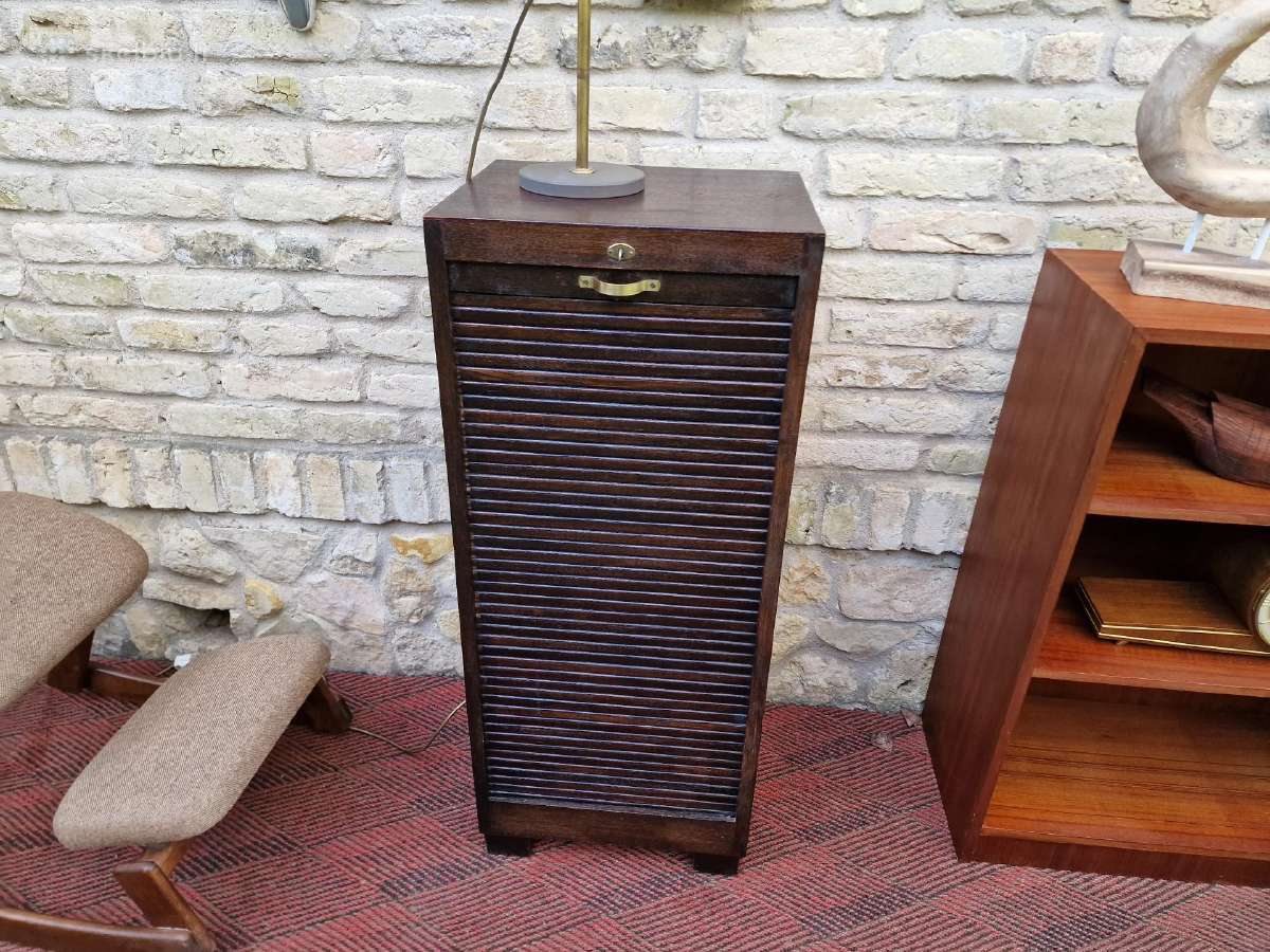 Vintažinė Art Deco ąžuolinė dokumentų spintelė - nuotraukos Nr. 37