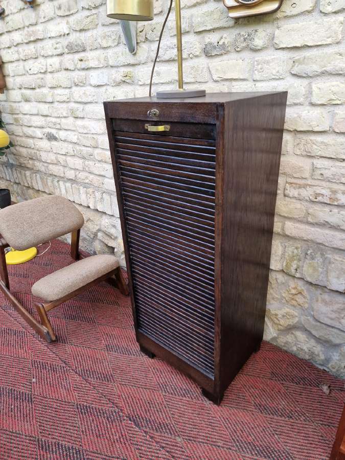 Vintažinė Art Deco ąžuolinė dokumentų spintelė - nuotraukos Nr. 38