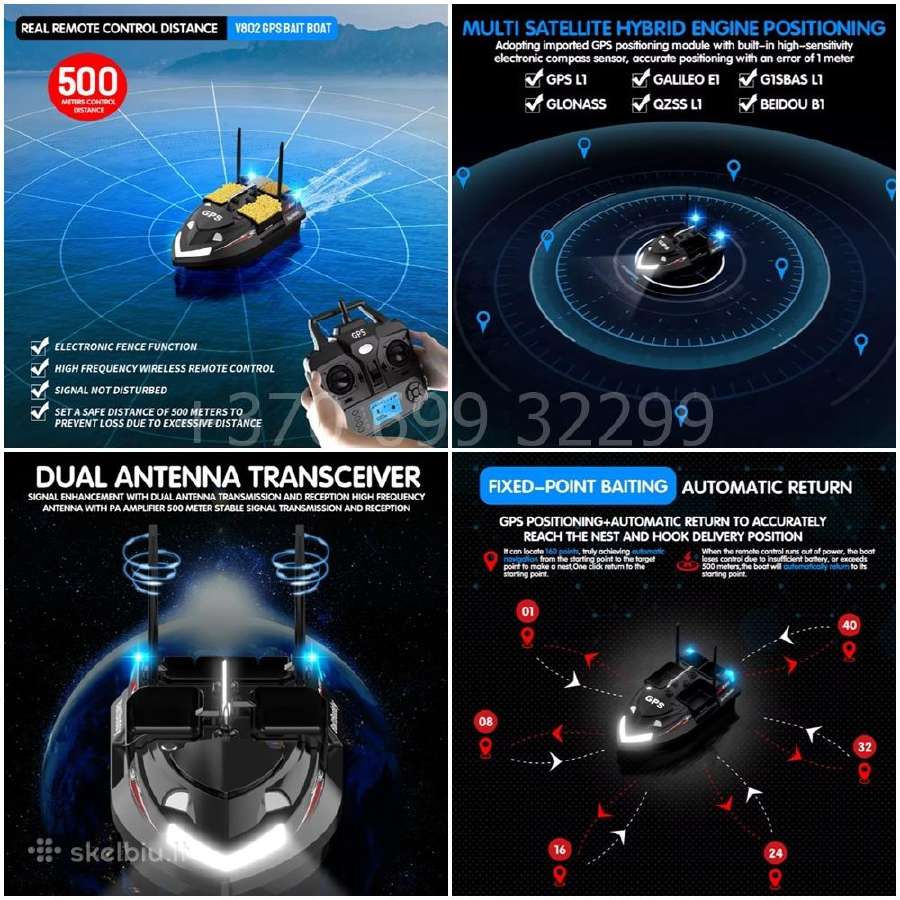 Flytec V802 Pro pašarų laivelis su GPS 160 taškų - nuotraukos Nr. 11