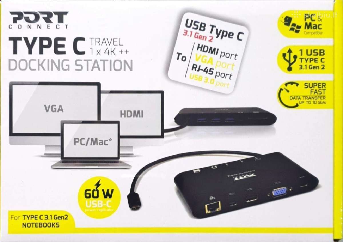 Usb C jungčių stotelė su krovimo galimybe - nuotraukos Nr. 3