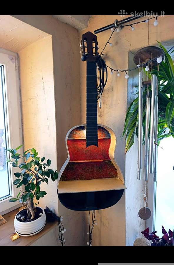 Gitaros formos sieninis šviestuvas - lentynėlė - nuotraukos Nr. 2