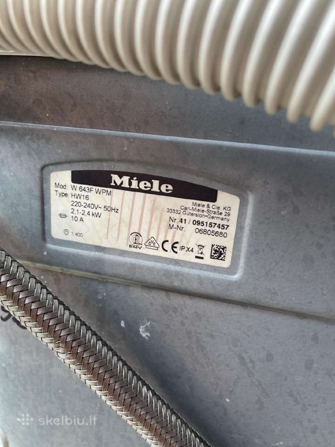 Siaura skalbimo mašina Miele 5,5kg - nuotraukos Nr. 9